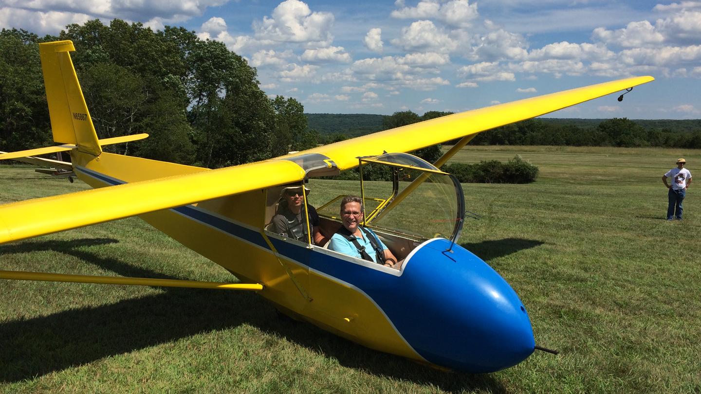 Bob in the front seat of the SGS 2-33 glider